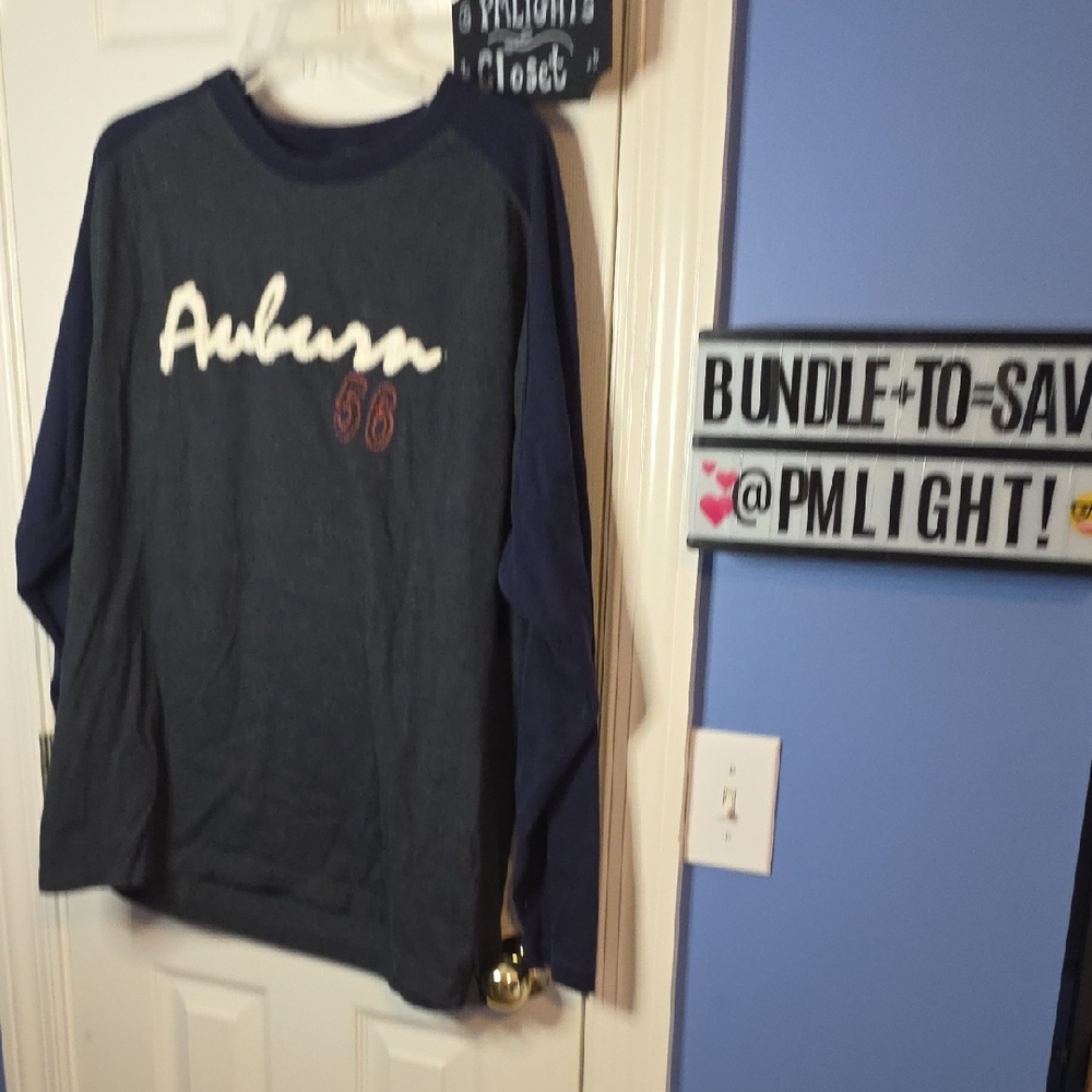 Active Brand Auburn Long Sleeve T-Shirt Navy Gray Raglan